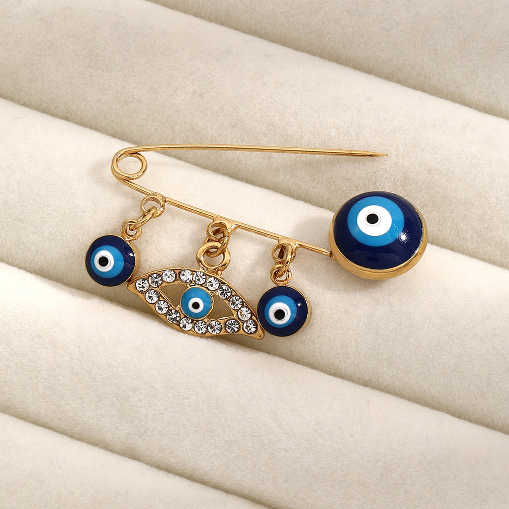 Evil Eye Hand Brooch Pin Vera Lux