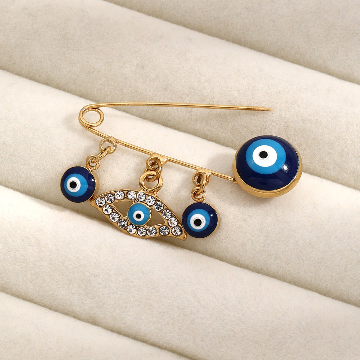 Evil Eye Hand Brooch Pin Vera Lux
