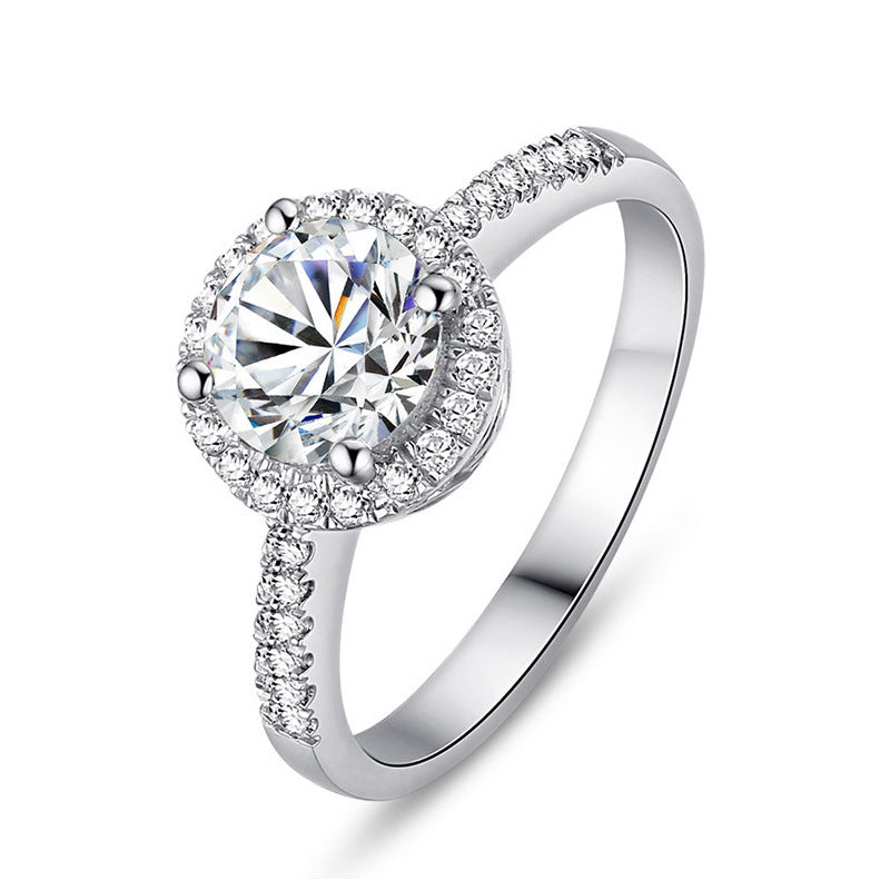New Simulated Moissanite Ring For Women, INS Style Cluster Zircon Adjustable Band Vera Lux