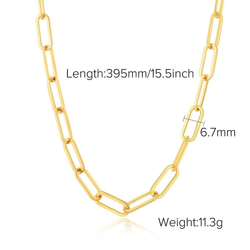 18K gold chain with gold and silver color matching design simple and elegant necklace Vera Lux