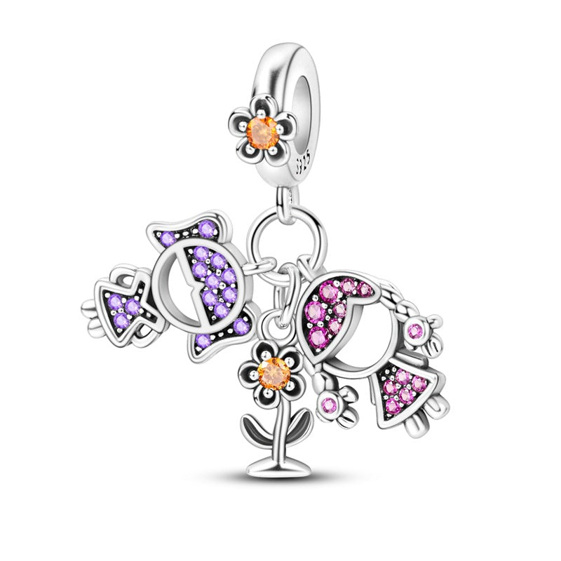 Sisterhood Friendship PendantSilverplated Beaded Heart Bestie Gift Vera Lux