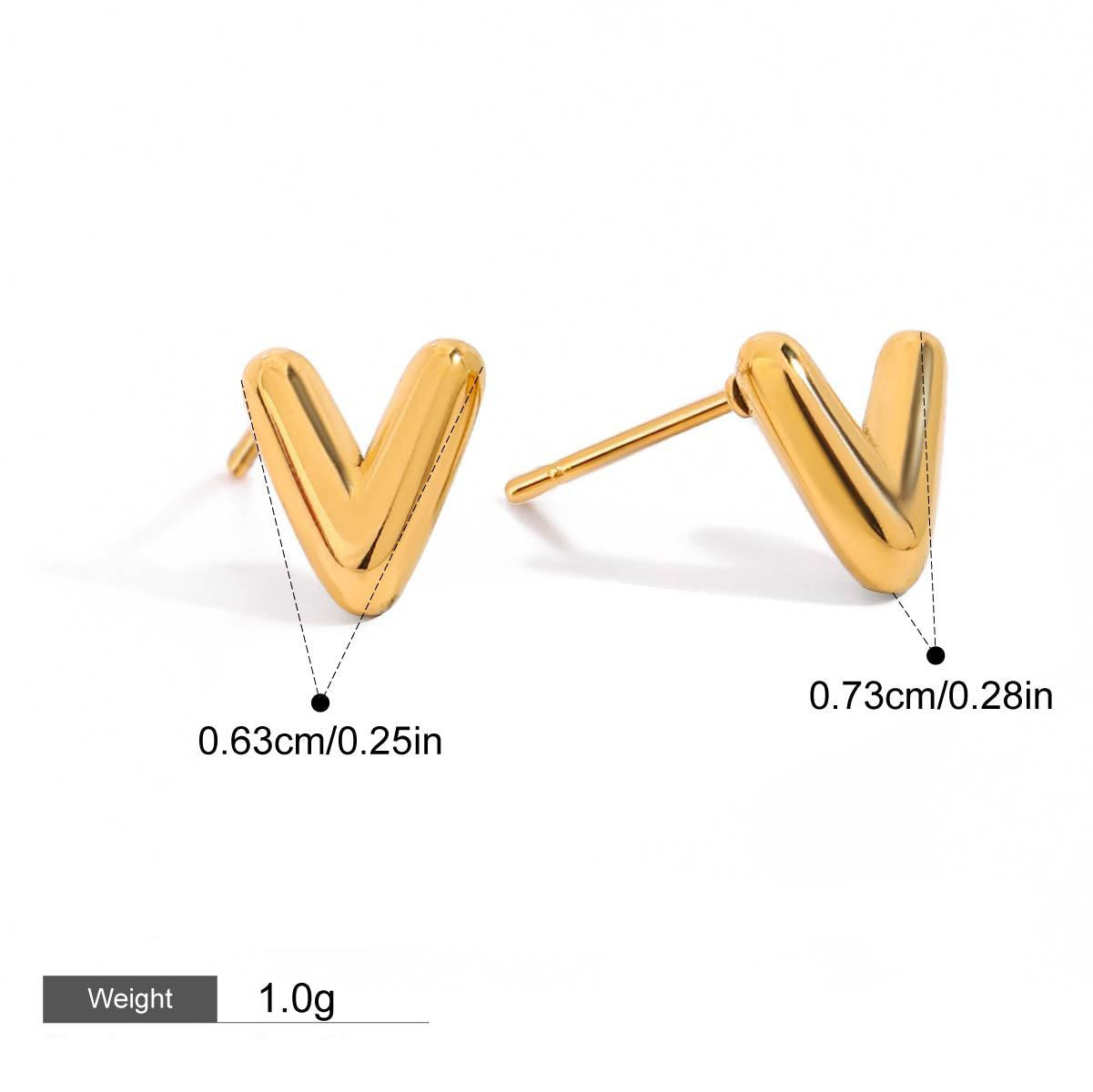 18K gold 26 letters design classic fashion earrings Vera Lux