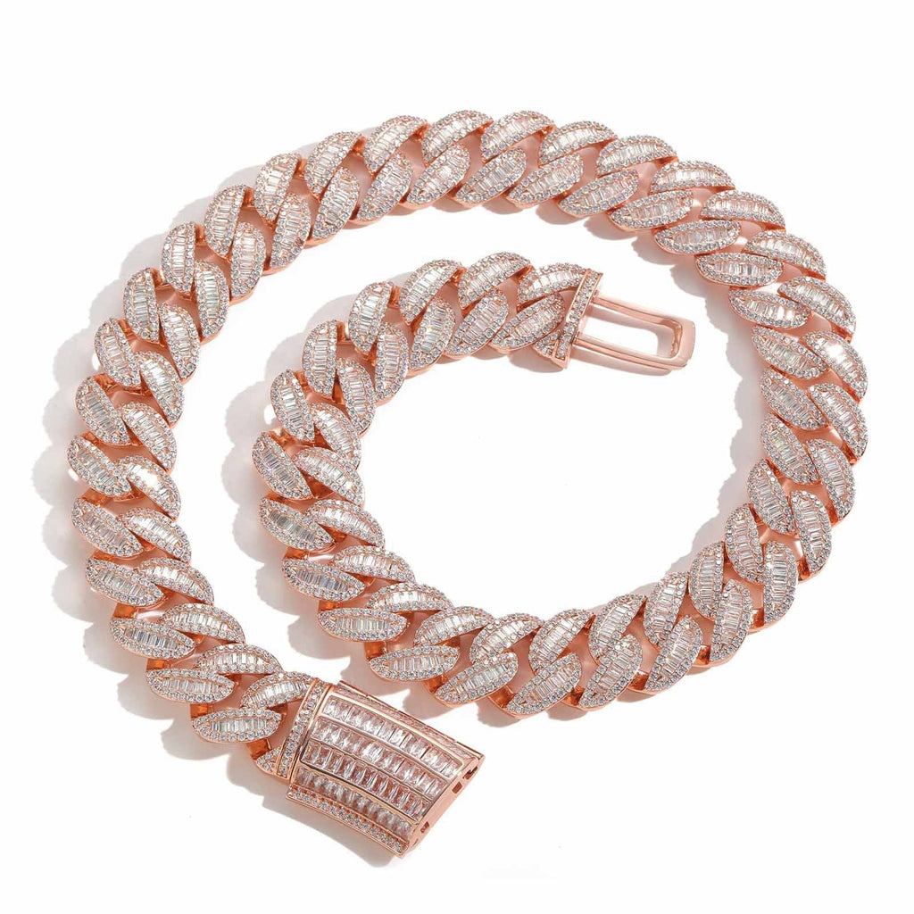 20mm Fully Diamond-Encrusted Square Zircon Cuban Chain Hip-Hop Necklace Vera Lux