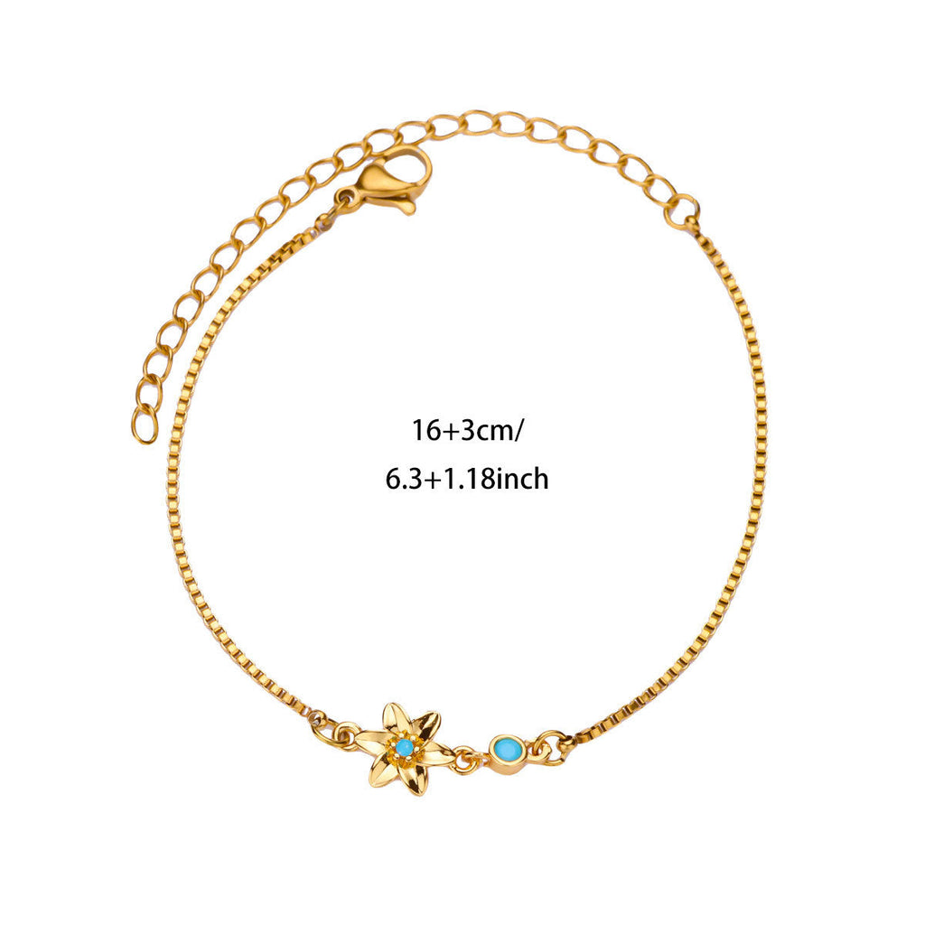 18 Gold December Birth Flower Bracelet Vera Lux