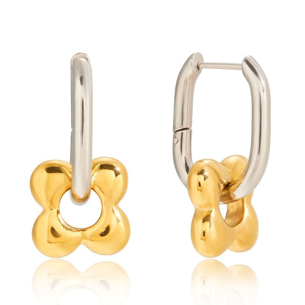 18K gold lightweight luxury high-end flower hoop earrings Vera Lux