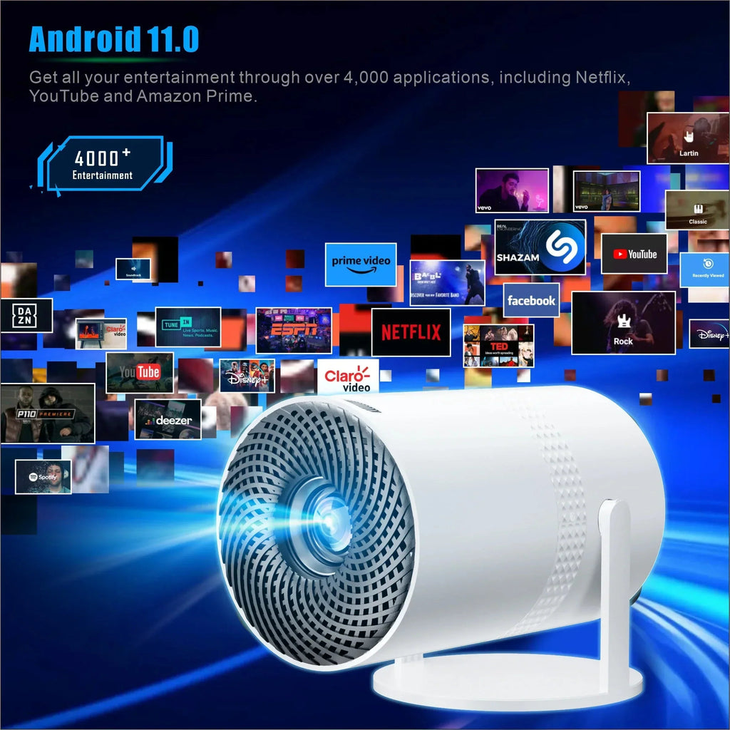 Salange P300 Mini Portable Projector - 4K 8K Video Decoding, 720P HD, Android 11, Wi-Fi, BT 5.1 Whatever the Treasure