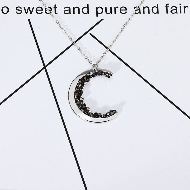 Light luxury moon rhinestone necklace Vera Lux
