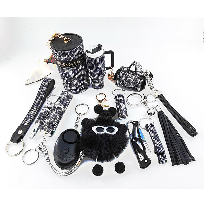 Diamond-Embellished Creative Portable 12-Piece Keychain Set Vera Lux