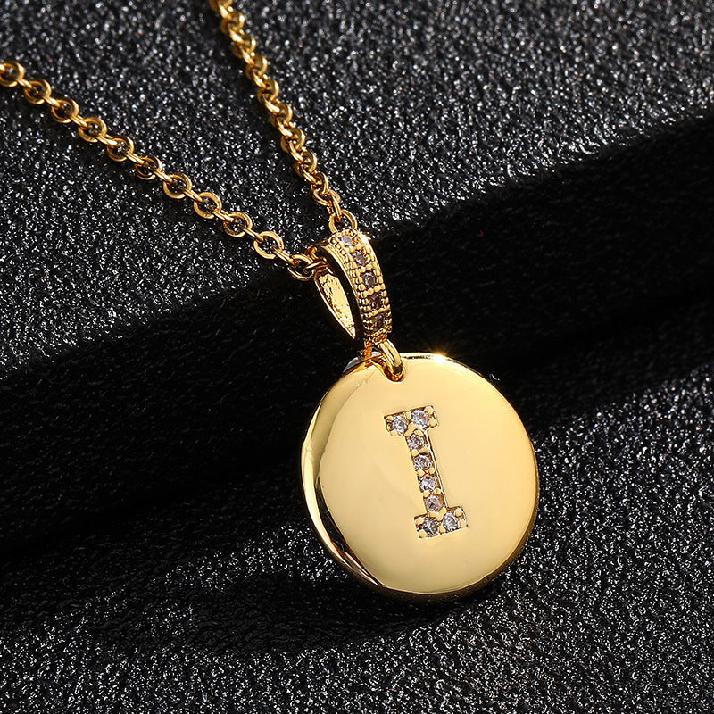 Zircon Initial Disc Necklace Collection Vera Lux