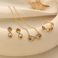 White Crystal Evil Eye Jewelry Set Vera Lux