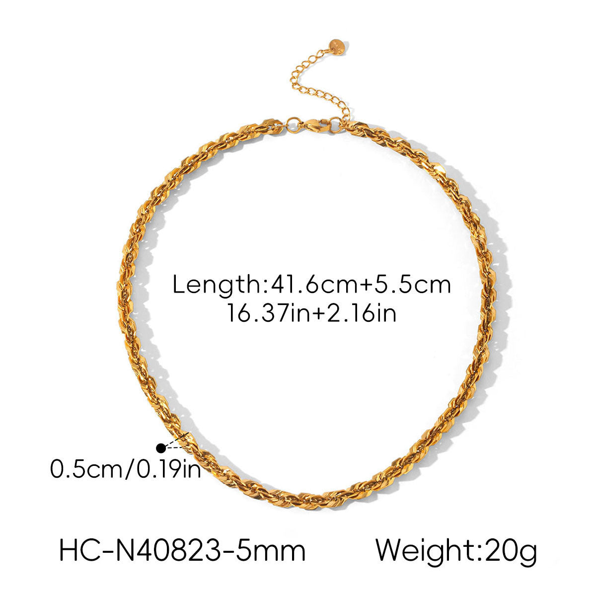 18k Gold Stainless Steel Chunky Cable-Chain Non-Fading Titanium Steel Necklace Vera Lux
