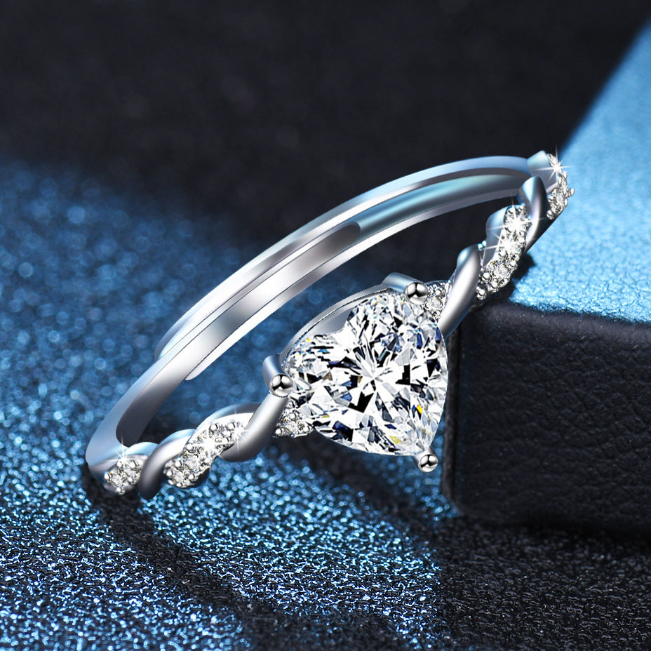 Simple Heart-Shaped Open Ring For Women Vera Lux
