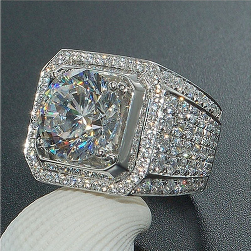 Fashion Ring, New Style Bold Men's Diamond Ring, Micro Pave Full Diamond Ring Vera Lux