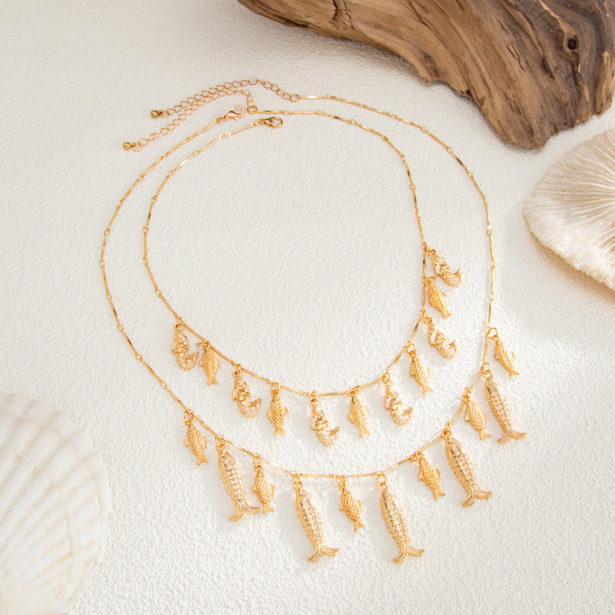 Ocean-style Instagram-ready Metal Small Fish Pendant Necklace Vera Lux