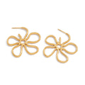 18K gold-plated, lightweight, and luxurious flower-shaped titanium steel earrings. Vera Lux