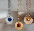 Personalized Round Birthstone Necklace Vera Lux