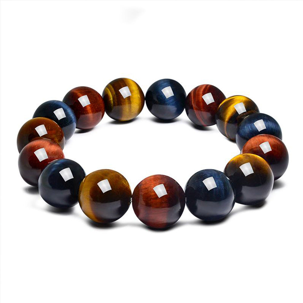 Natural Tricolor Tigers Eye Stone Beaded Bracelet Vera Lux
