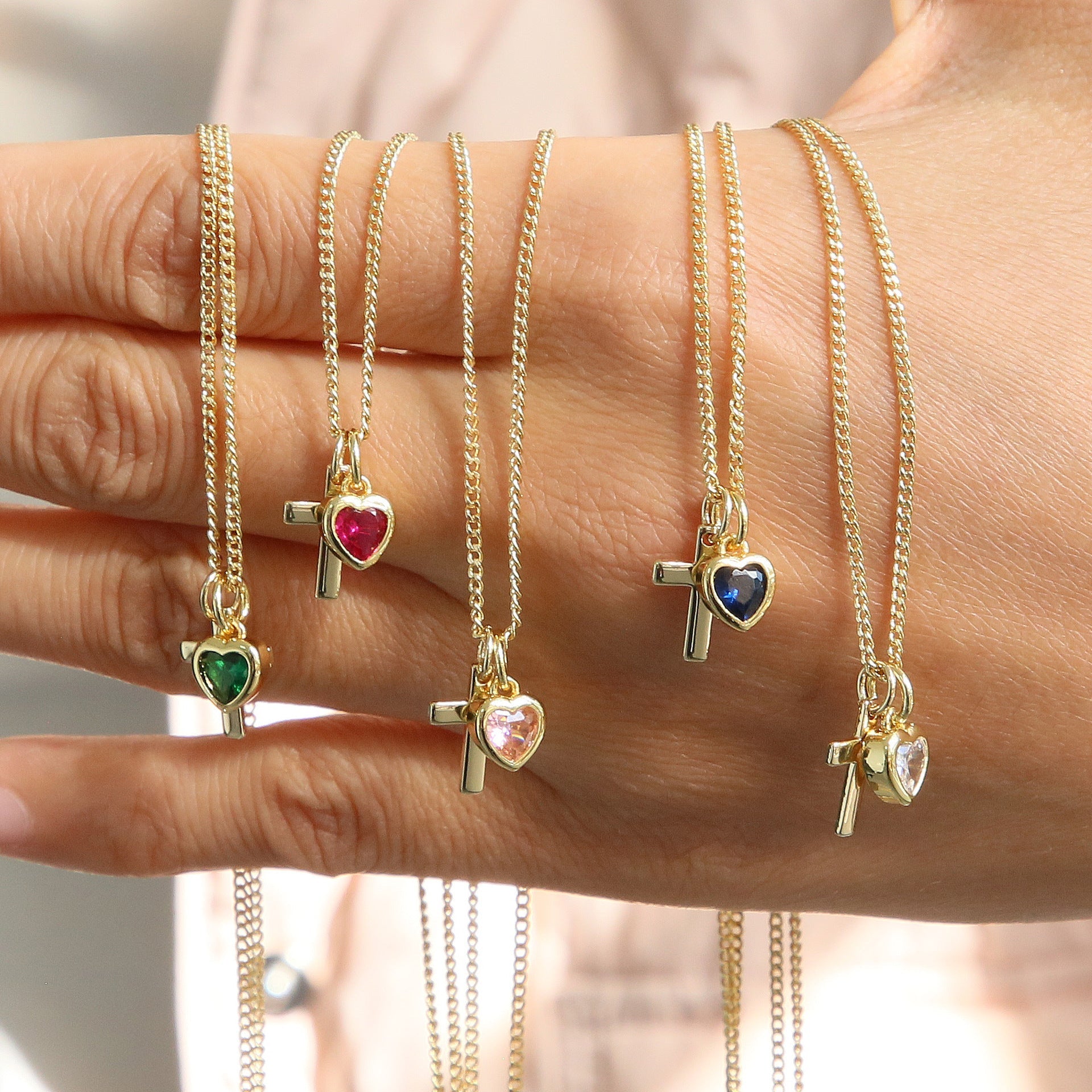 Heart-Shaped December Birthstone Pendant Necklace Vera Lux