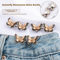 Butterfly Rhinestone Waist Buckle-Black Gold-Alloy-1 pair Vera Lux