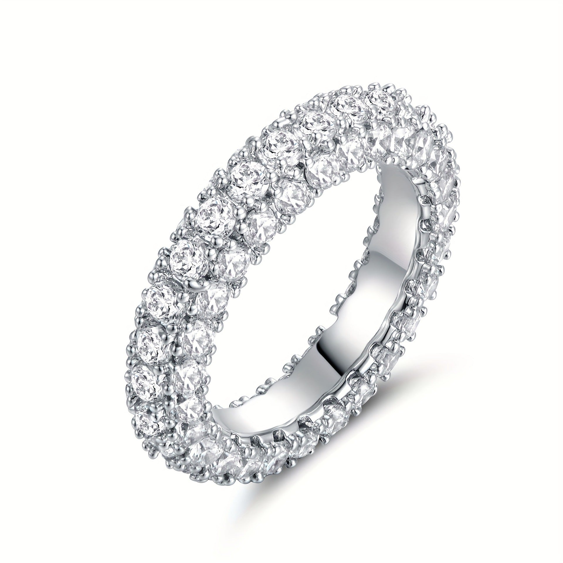 Womens Minimalist, Versatile Three-stone Zircon Ring Vera Lux