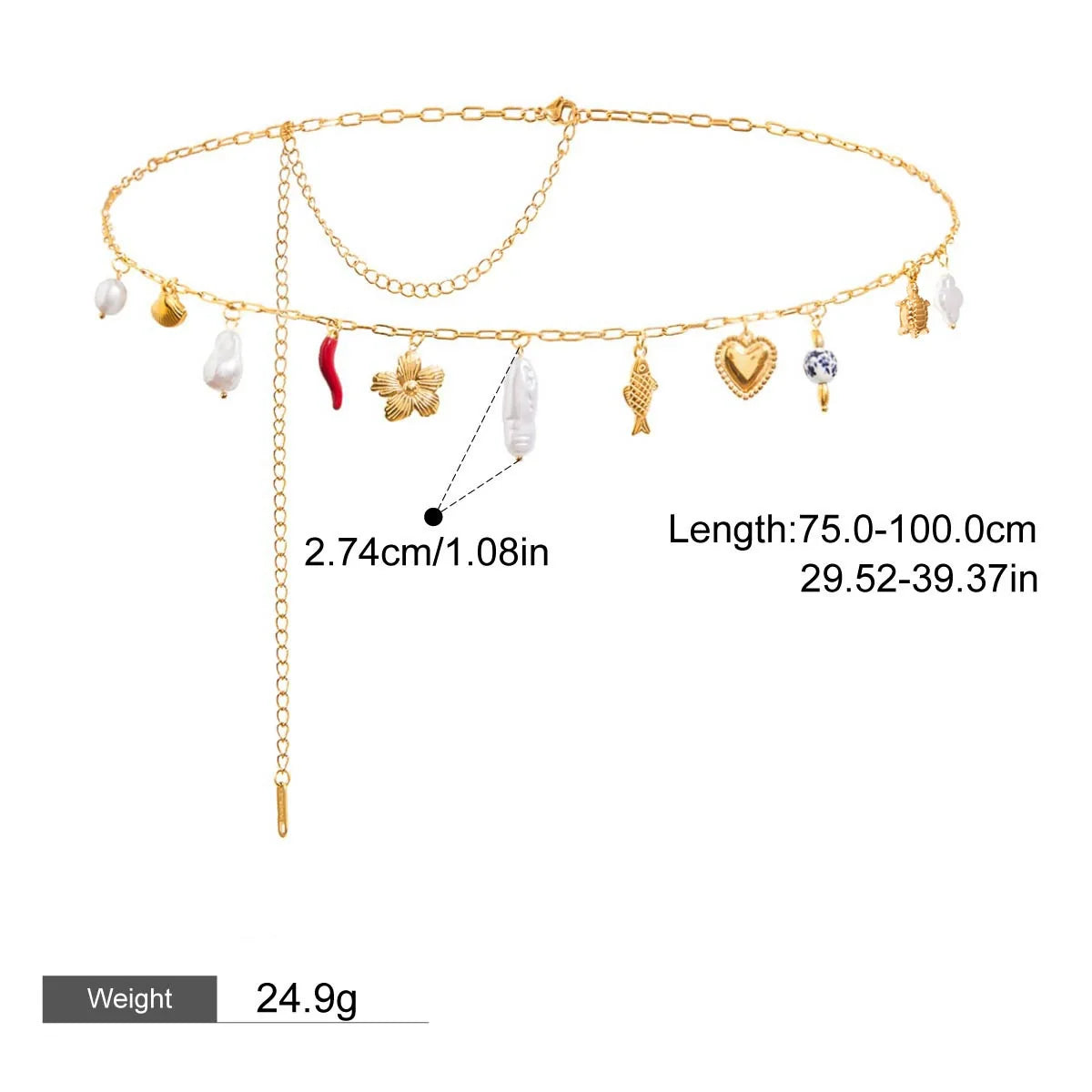 18K Gold Geometric Design Trendy Personality Necklace Vera Lux