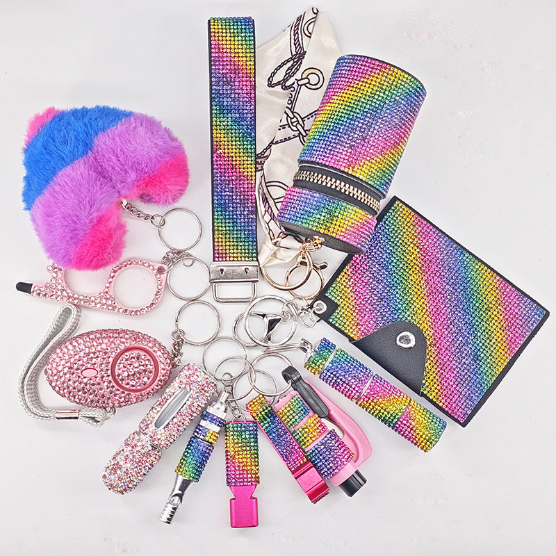 Multifunctional Portable Womens 12-Piece Keychain Set Vera Lux