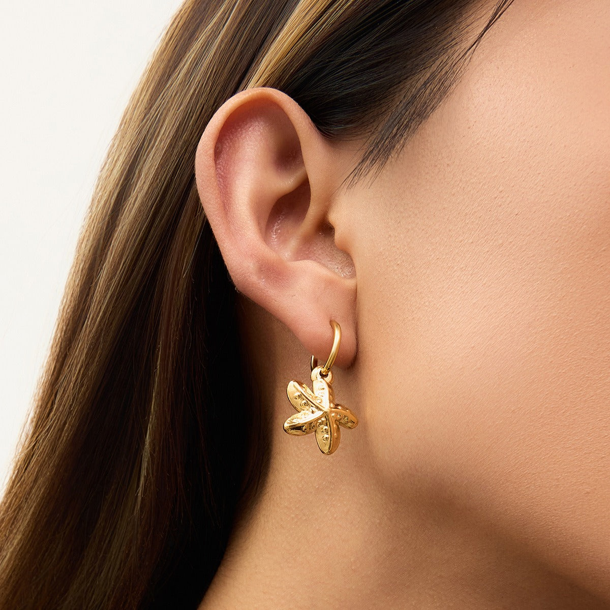 18K gold shells with starfish-shaped design exquisite trendy earrings Vera Lux