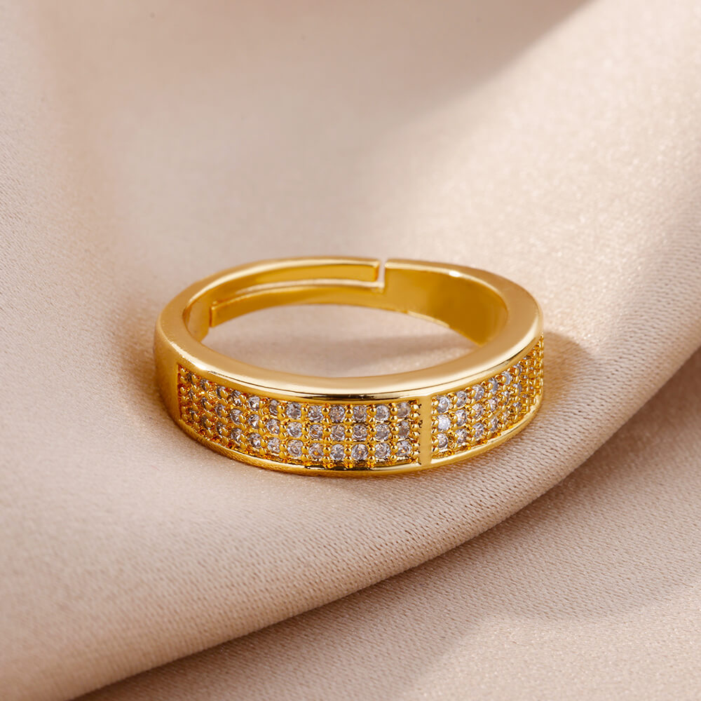 18k Gold-plated Ring, Niche And Unique, With Diamond Setting Vera Lux