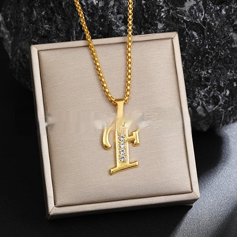 26 Diamond-Encrusted English Alphabet Necklaces Vera Lux