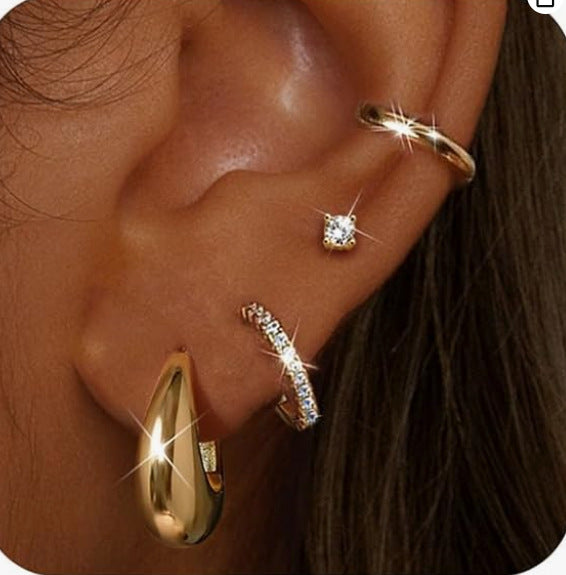 18K Solid Gold Copper Earrings With Zirconia Setting Vera Lux