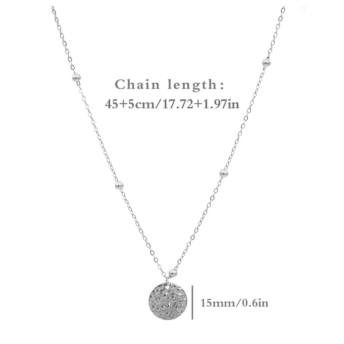 18K Gold Wind-Indented Round Necklace Vera Lux