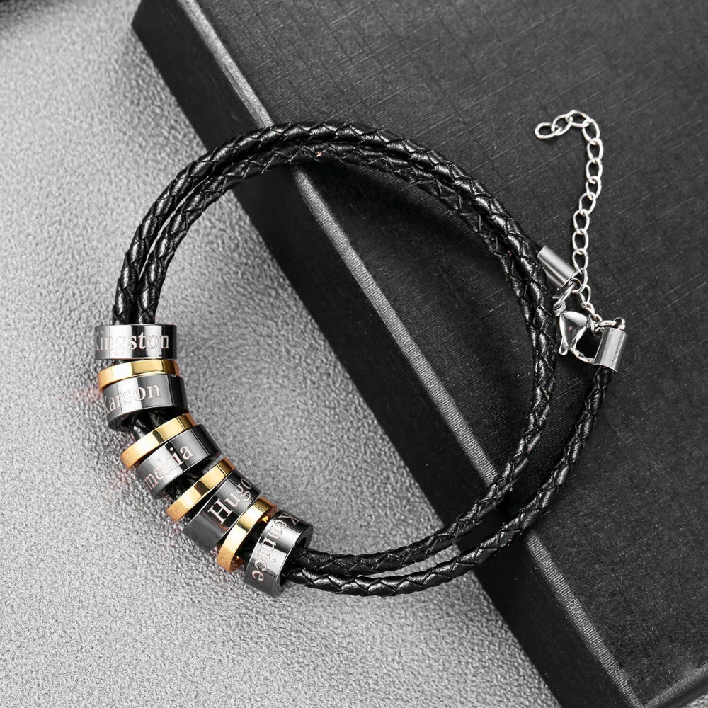 Men's Braided Leather Cord Bracelet Vera Lux