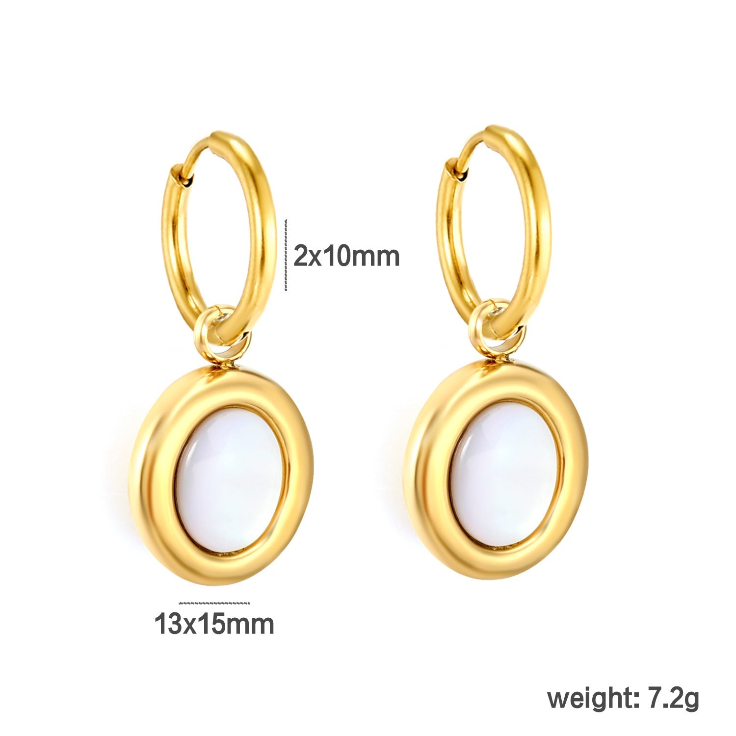 Gold-plated Stainless Steel White Shell Jewelry Vera Lux