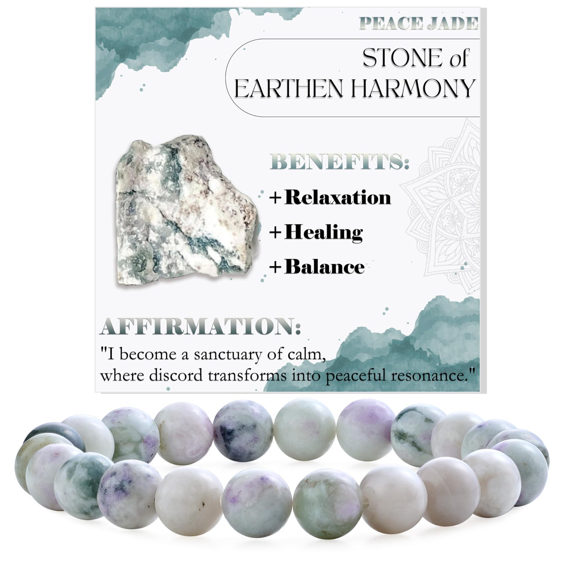 8mm Natural Stone Bead Bracelet White Turquoise Vera Lux