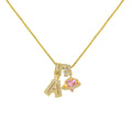 Gold-Plated Copper Planet Heart Pendant Necklace With Diamonds Vera Lux