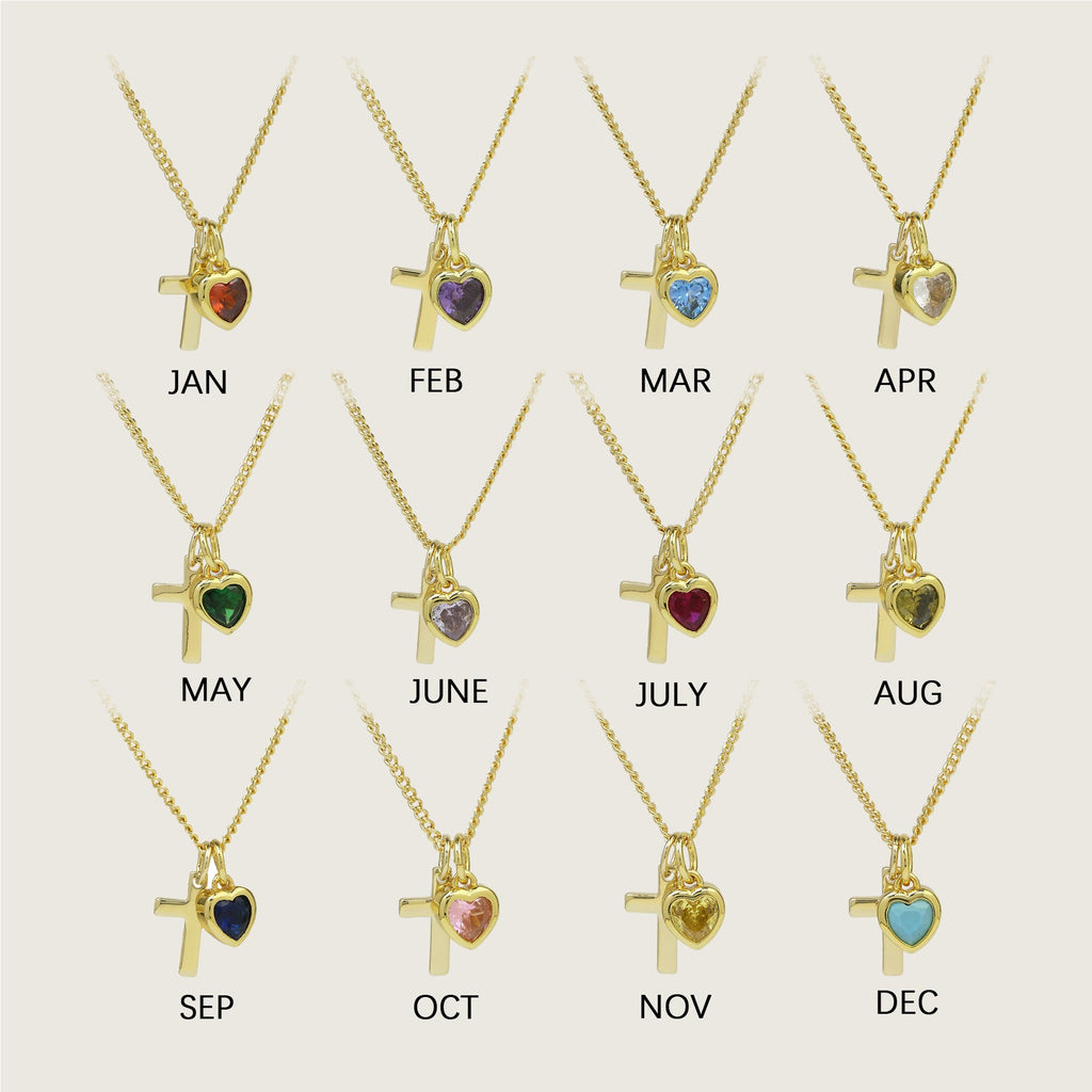 Heart-Shaped December Birthstone Pendant Necklace Vera Lux