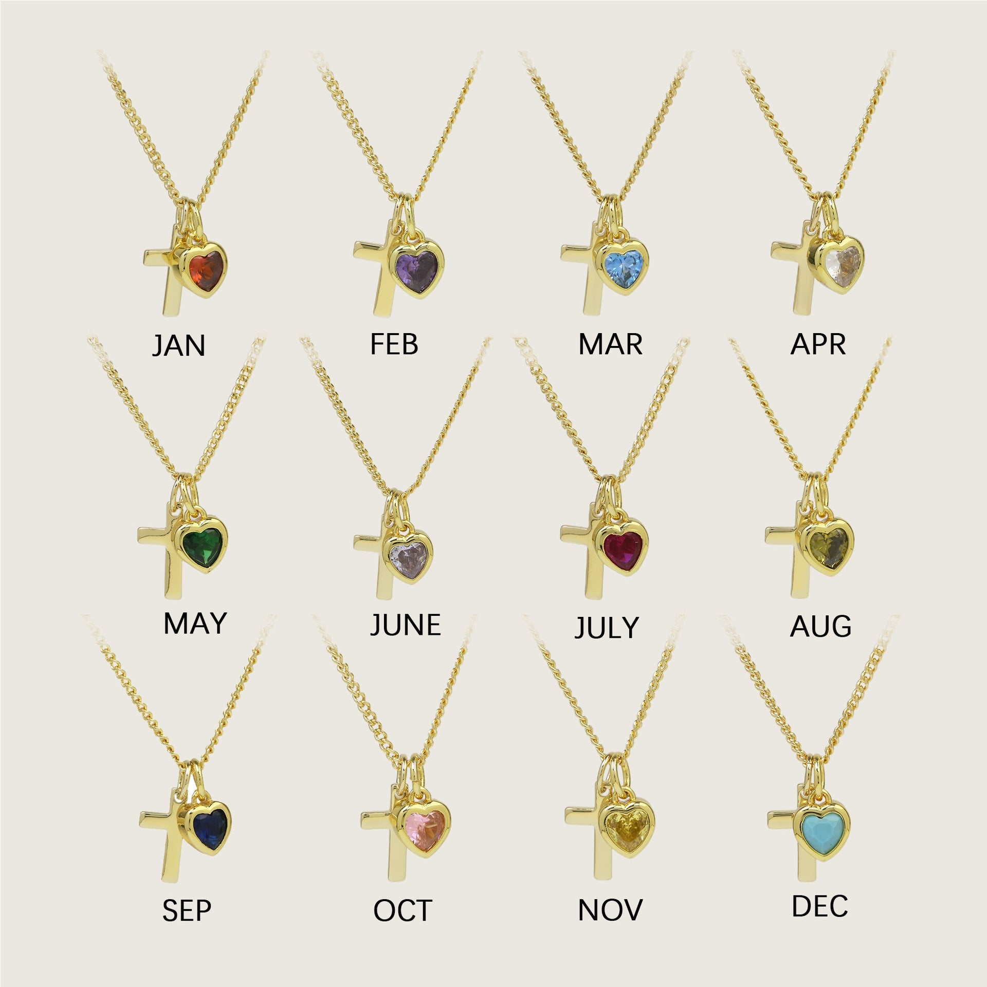 Heart-Shaped December Birthstone Pendant Necklace Vera Lux