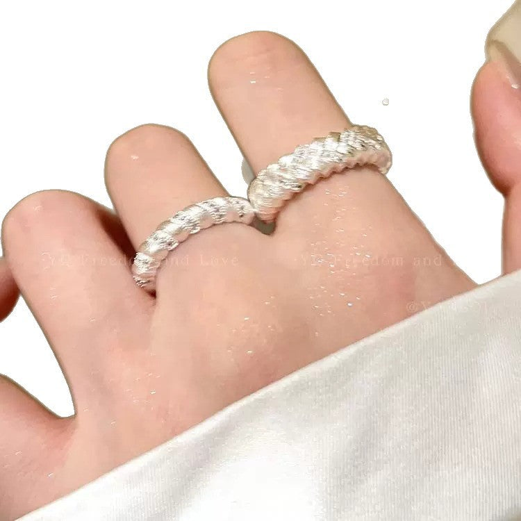 2026 New High-End Sparkling Zircon Brushed Open Ring For Women, Light Luxury Niche Index Finger Ring Vera Lux