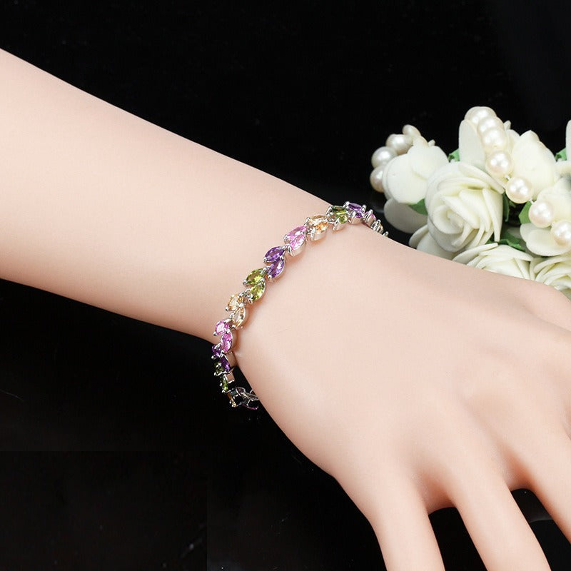 Small leaf zircon bracelet Vera Lux