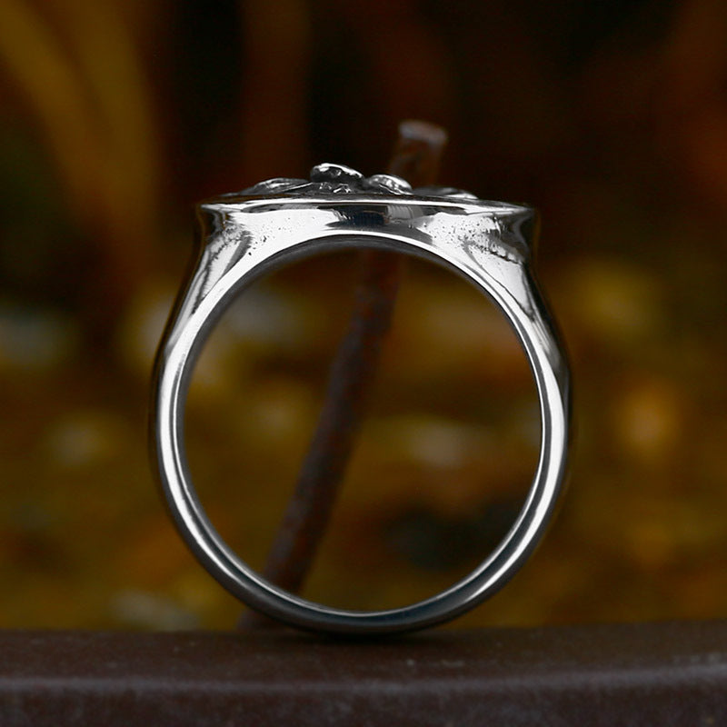 Stainless Steel Bold Retro Personalized Lion Head Titanium Steel Ring Vera Lux