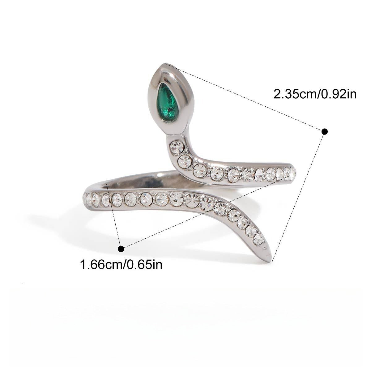 18K gold and titanium steel snake ring Vera Lux