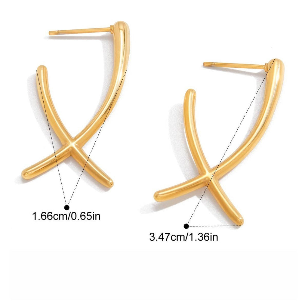 18k gold cross earrings Vera Lux