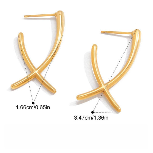 18k gold cross earrings Vera Lux