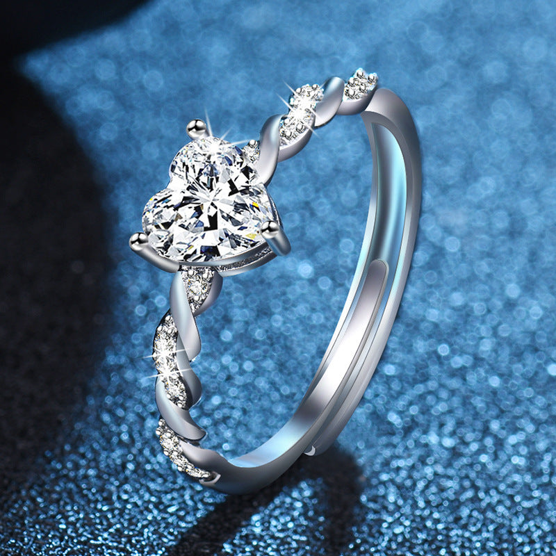 Simple Heart-Shaped Open Ring For Women Vera Lux