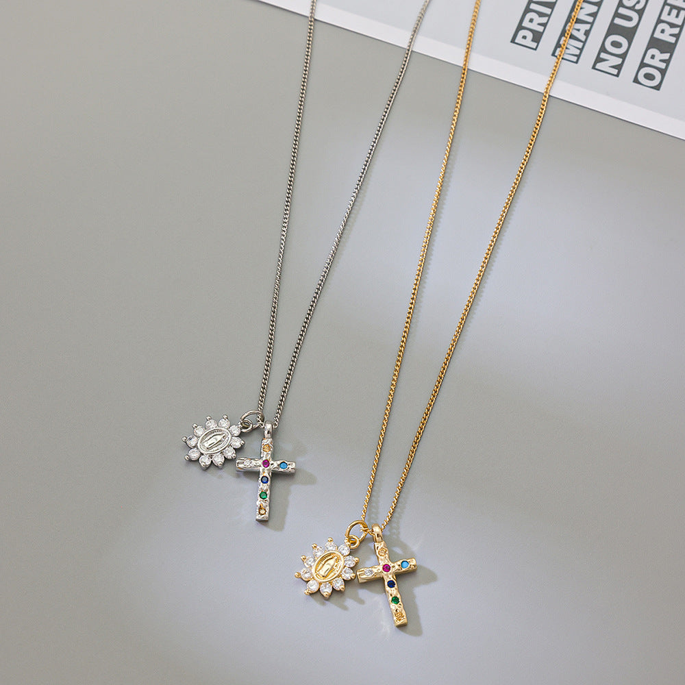 Womens New High-End Necklace With Colored Gemstone Inlays Vera Lux