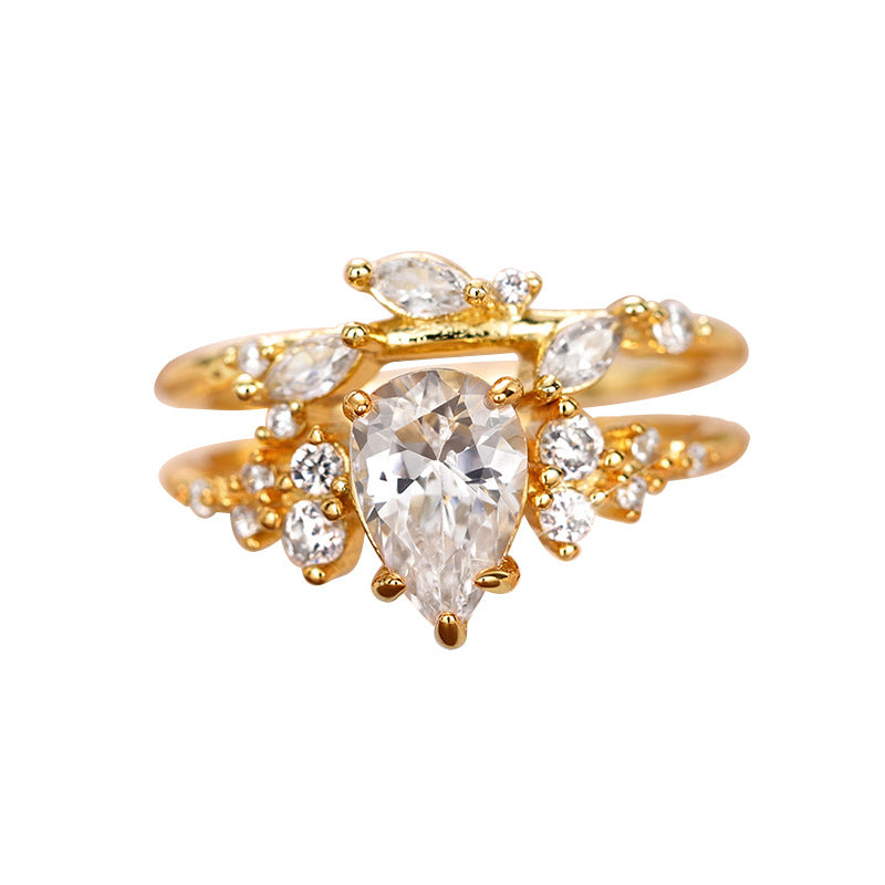 Branch-and-Leaf Fashion Zircon Personalized Ring Vera Lux