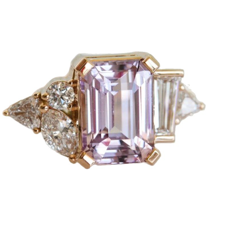 New Diamond Two Tone Square Princess Ring Vera Lux