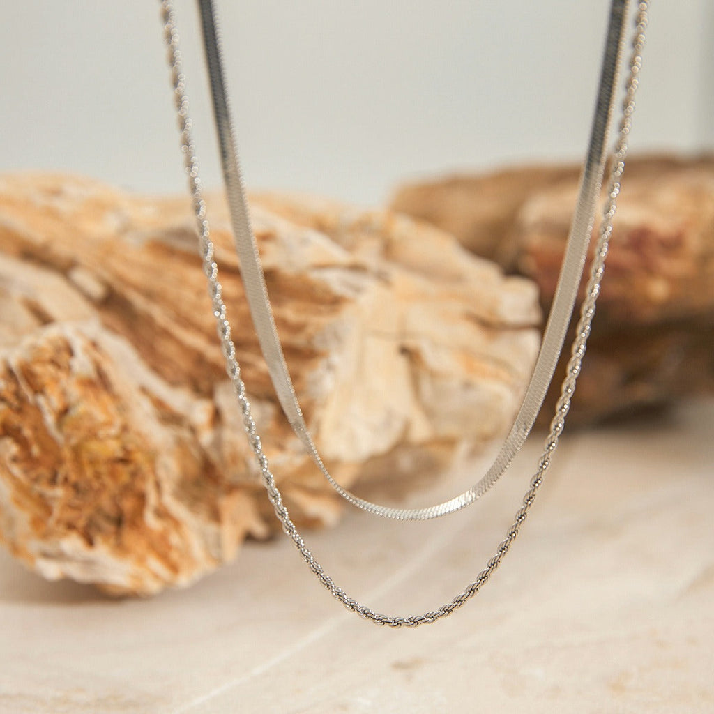Double chain design simple personality necklace Vera Lux