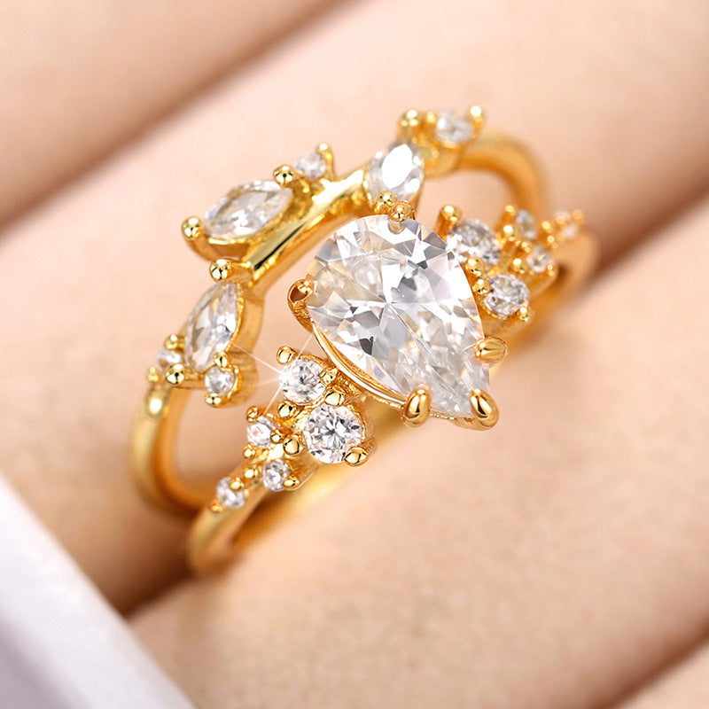 Branch-and-Leaf Fashion Zircon Personalized Ring Vera Lux