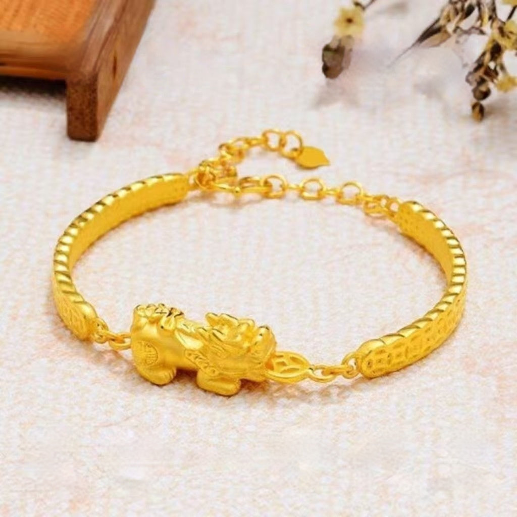 Arrival Copper-Gilded Fashion Wealth-Attracting Coin Pixiu Bracelet Vera Lux